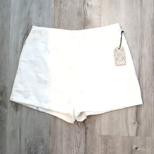 💚5/$25 NWT White Cream Cotton Blend Knit Woven Dressy Shorts Small 27